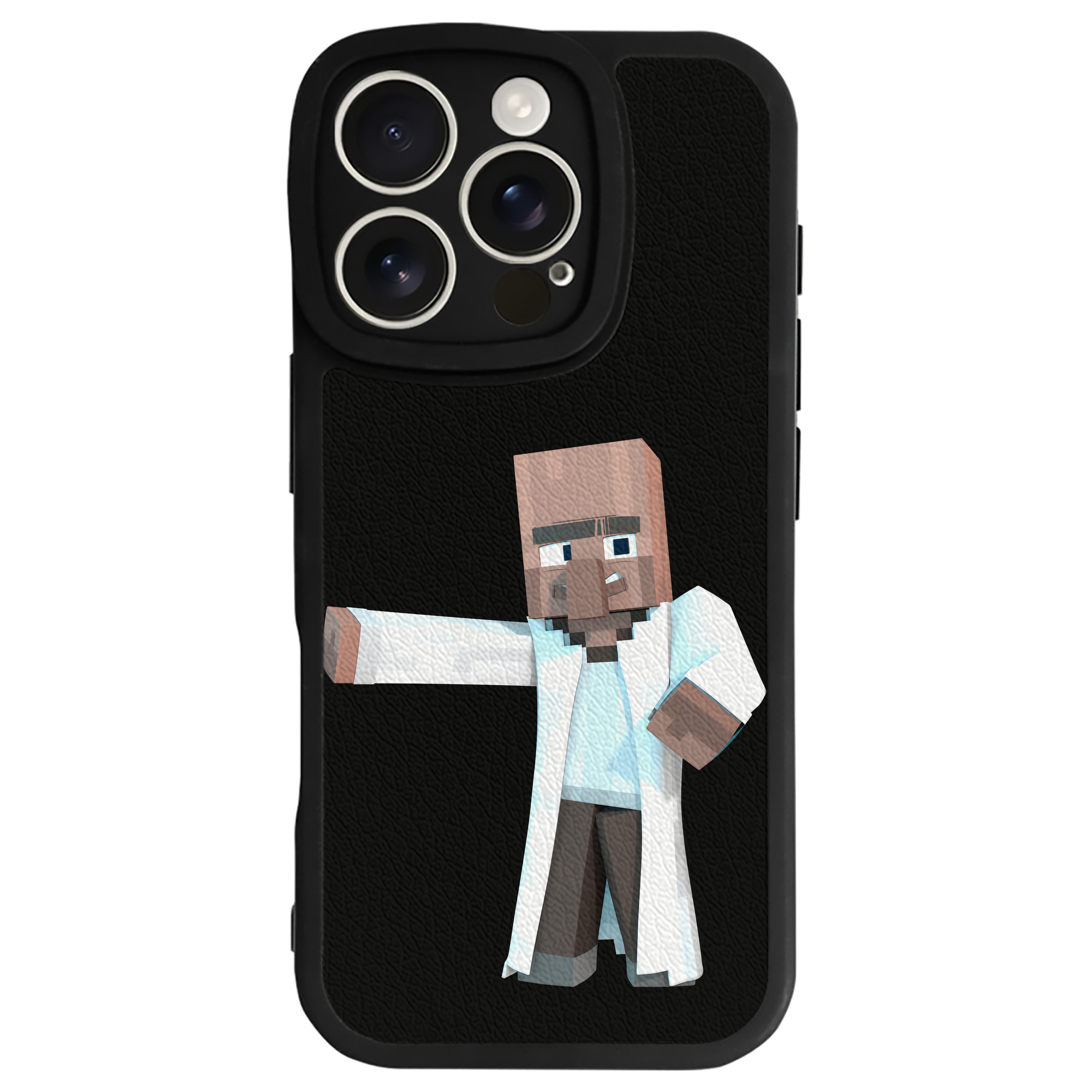 （画像用） マインクラフト ブロックの世界 Minecraft MC Block world 【iPhone 16シリーズ対応】シリコンスマホケース（レザー調） 材質：シリコン